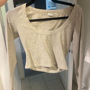 long sleeve gray reformation top